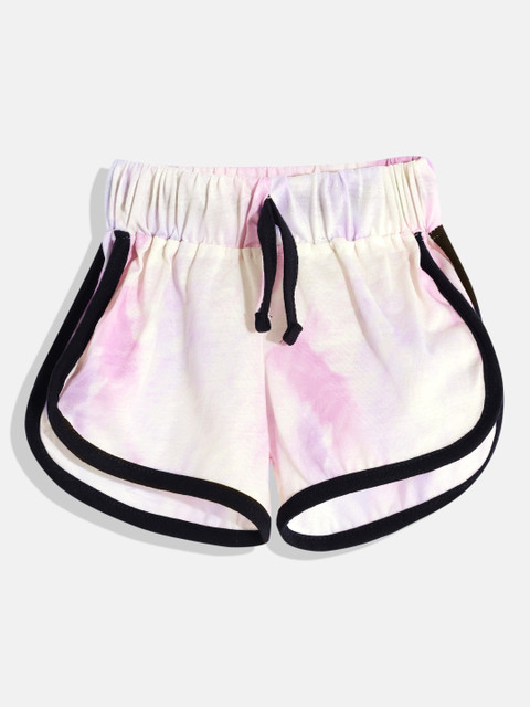 

GAME BEGINS Girls Yellow Tie & Dye Print Shorts
