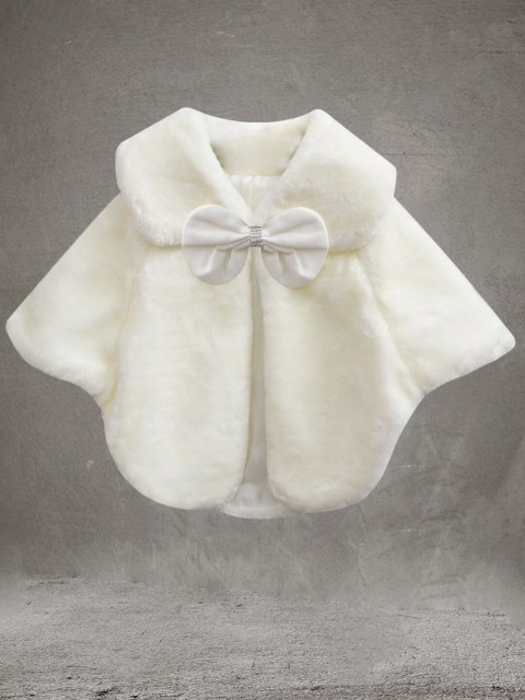 

A T U N Girls Off White Poncho