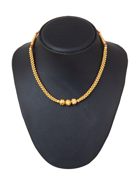 

Shining Jewel - By Shivansh Gold-Plated & Red Choker Necklace