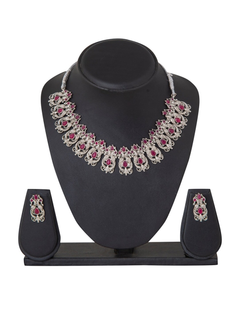 

Shining Jewel - By Shivansh Silver Plated Peacock Design Jewellery Set