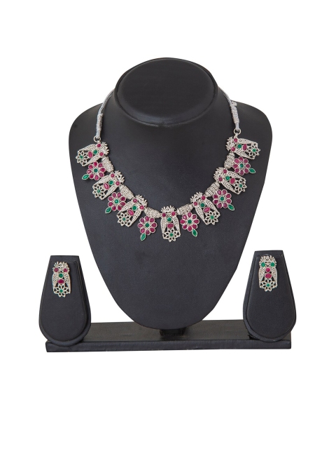 

Shining Jewel - By Shivansh Silver-Plated Designer Necklace Set