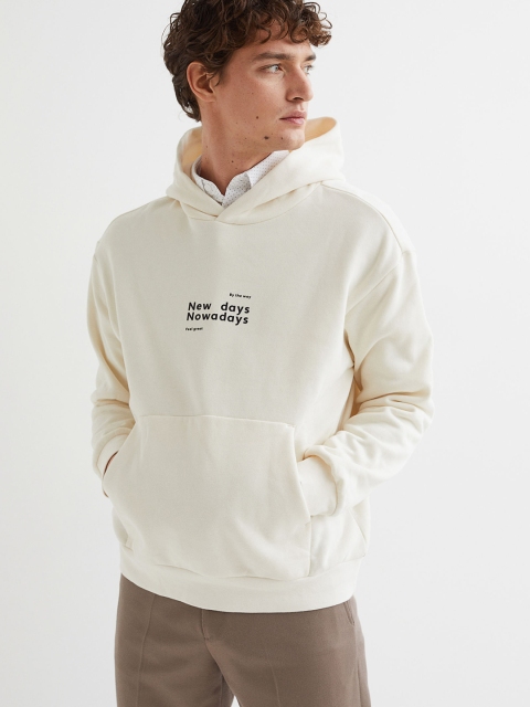 

H&M Men White Relaxed Fit Hoodie