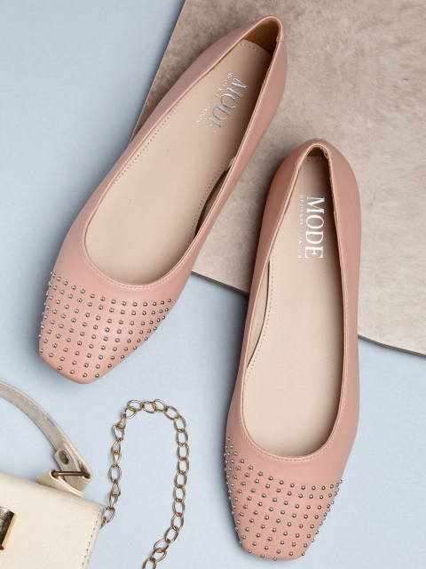 

Mode by Red Tape Women Nude-Coloured Embellished Ballerinas Flats