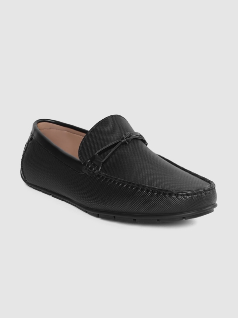 

shoexpress Men Black Textured PU Loafers