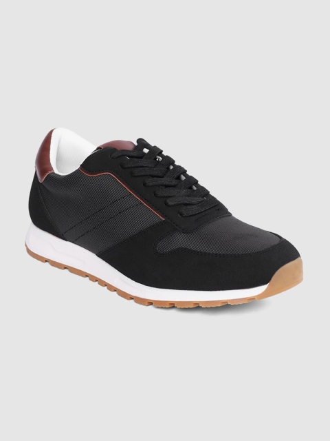 

shoexpress Men Black Colourblocked PU Sneakers
