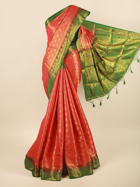 

Pothys Red & Green Woven Design Pure Silk Saree