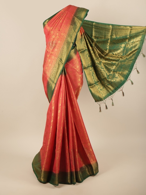 

Pothys Red & Green Woven Design Zari Pure Silk Saree