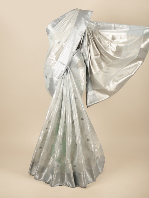 

Pothys Grey Woven Design Tissue Saree
