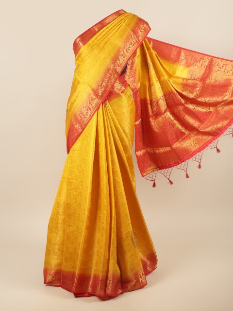 

Pothys Yellow & Red Woven Design Zari Pure Silk Saree