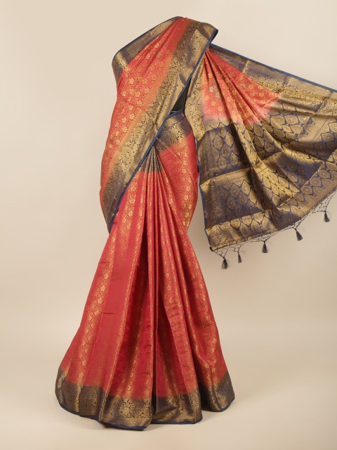 

Pothys Maroon & Navy Blue Woven Design Zari Pure Silk Saree
