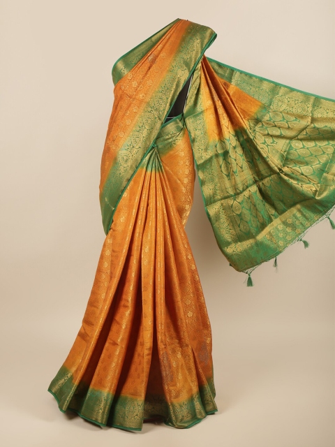 

Pothys Mustard & Green Woven Design Zari Pure Silk Saree