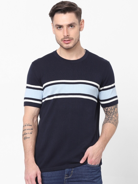 

Celio Men Navy Blue Striped Pullover