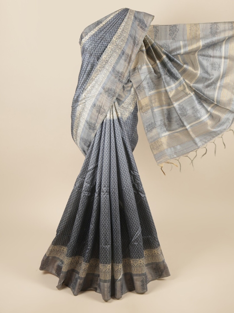 

Pothys Grey & Gold-Toned Art Silk Saree