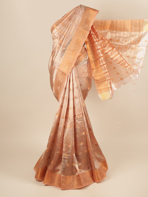 

Pothys Peach-Coloured Woven Design Art Silk Saree