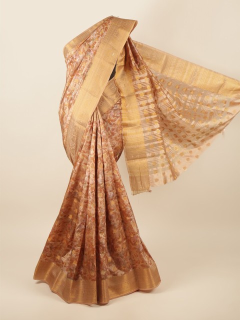 

Pothys Rust Floral Printed Art Silk Saree