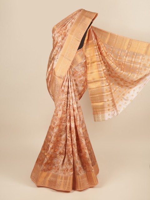 

Pothys Orange Printed Art Silk Saree