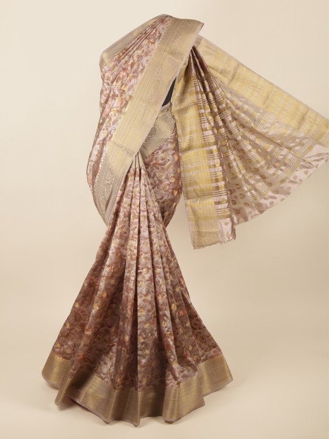 

Pothys Tan Floral Printed Art Silk Saree