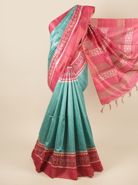 

Pothys Blue & Red Batik Art Silk Saree