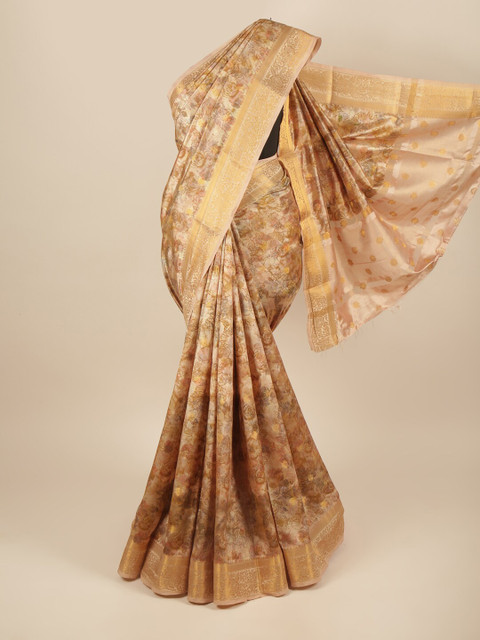 

Pothys Gold-Toned Floral Zari Art Silk Saree