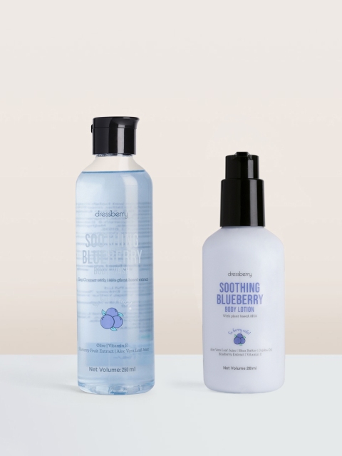 

DressBerry Set of Soothing Blueberry Body Wash 250 ml & Body Lotion 200 ml, Blue