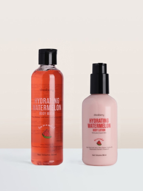 

DressBerry Set of Hydrating Watermelon Body Wash 250 ml & Body Lotion 200 ml, Red
