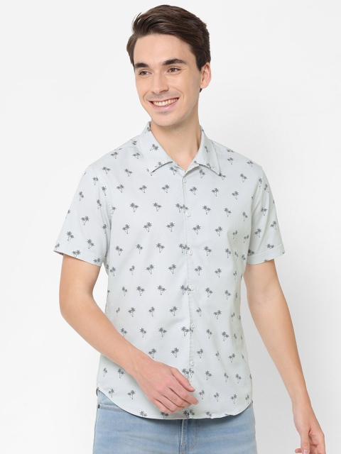

HERE&NOW Men Grey Slim Fit Printed Casual Shirt