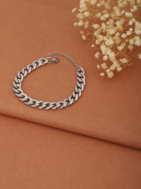 

Carlton London Unisex Silver-Toned Handcrafted Silver-Plated Link Bracelet