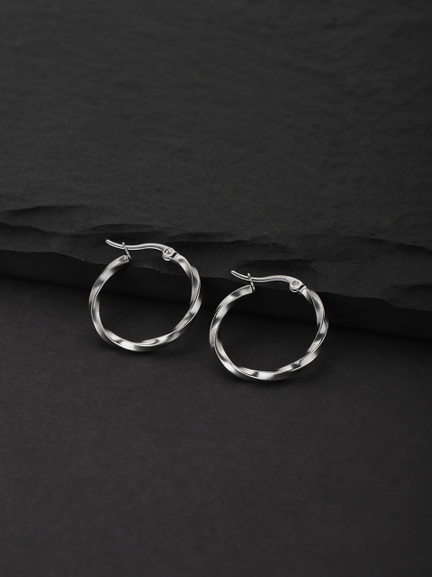 

Carlton London Silver-Toned Circular Hoop Earrings