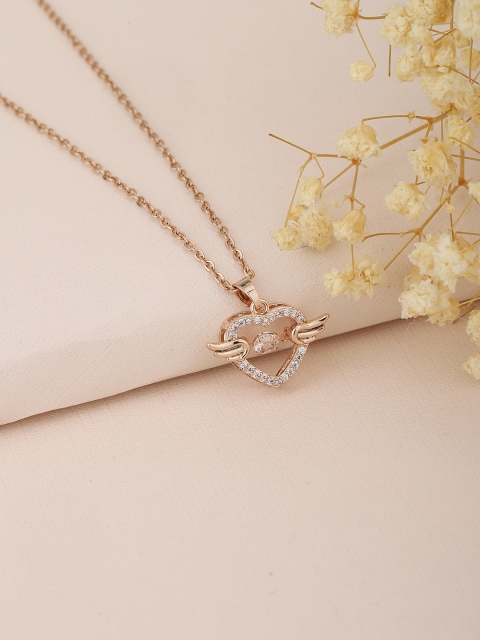 

Carlton London Women Rose Gold-Plated & Transparent Copper Handcrafted Necklace