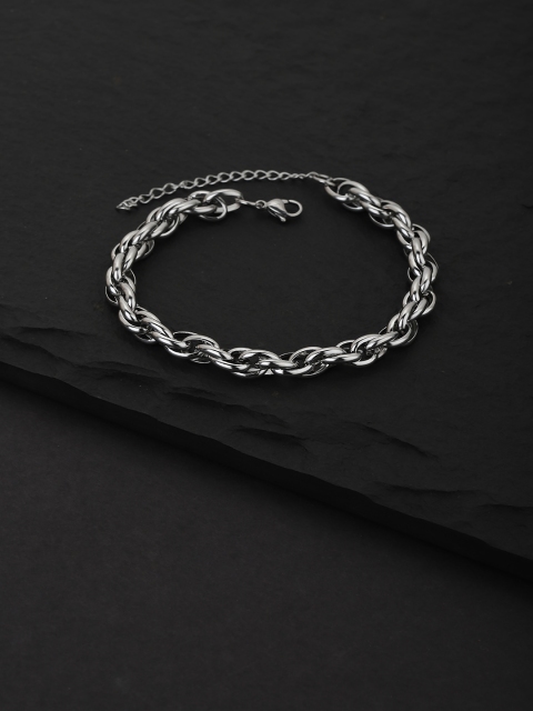 

Carlton London Unisex Silver-Toned Handcrafted Silver-Plated Link Bracelet