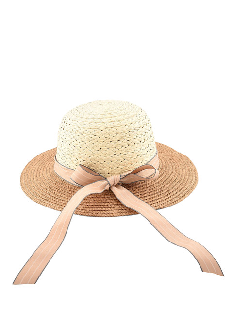 

Toniq Kids Girls Brown & Off-White Woven-Design Sun Hat