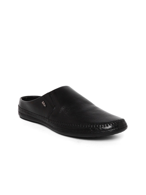 

Lee Cooper Men Black Ethnic Leather Shoe-Style Sandals
