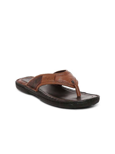 

Lee Cooper Men Tan & Coffee Brown Leather Comfort Sandals