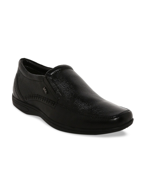 

Lee Cooper Men Black Solid Leather Formal Slip-Ons