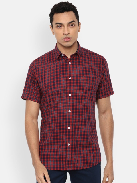 

Van Heusen Sport Men Maroon Slim Fit Checked Casual Shirt