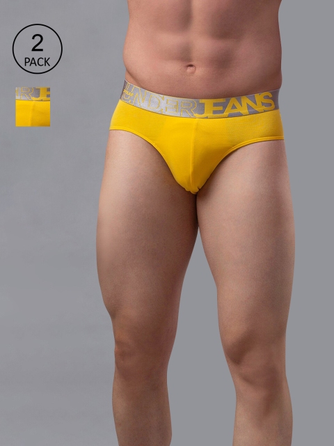

UnderJeans by Spykar Men Pack of 2 Yellow Solid Briefs
