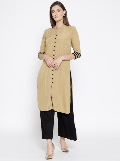 

Soch Outlet Women Khaki Solid Straight Kurta