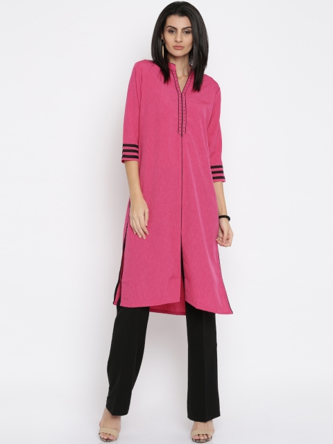 

Soch Outlet Women Pink Solid Straight Kurta
