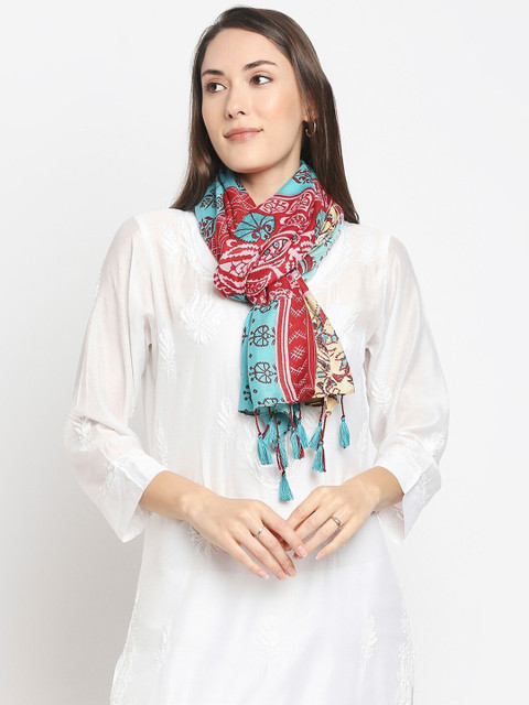 

Get Wrapped Women Red & Blue Ethnic Motifs Printed Stole