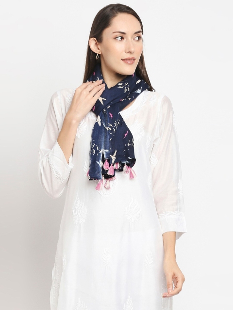 

Get Wrapped Women Blue & White Printed Scarf