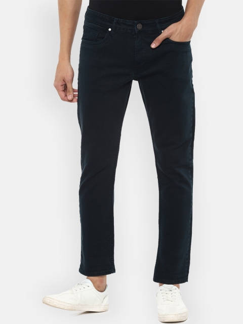 

Louis Philippe Jeans Men Navy Blue Cropped Slim Fit Jeans