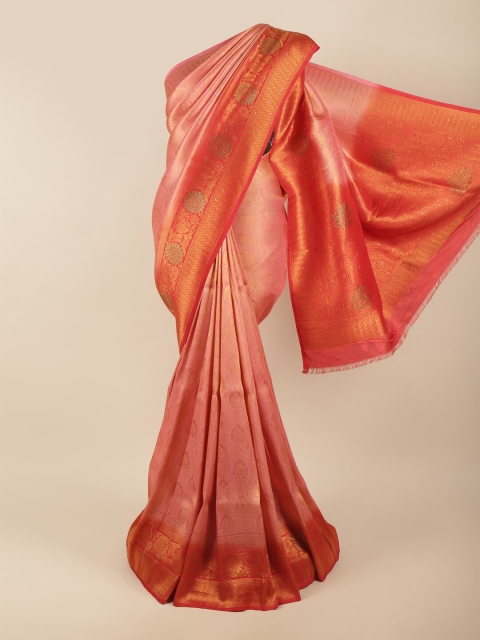 

Pothys Pink & Gold-Toned Woven Design Zari Art Silk Saree