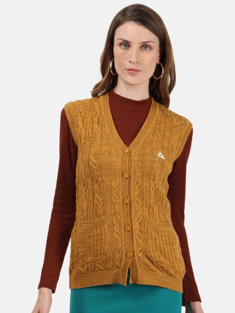 

Monte Carlo Women Mustard Cable Knit Sweater Vest