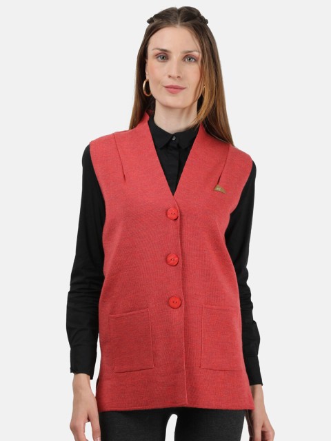 

Monte Carlo Women Red Solid Wool Cardigan