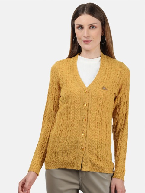 

Monte Carlo Women Yellow Pure Wool Solid Cardigan
