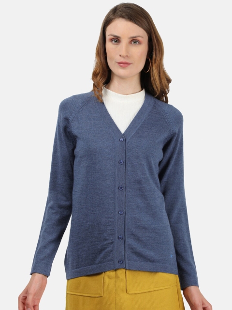 

Monte Carlo Women Grey Solid Pure Wool Cardigan