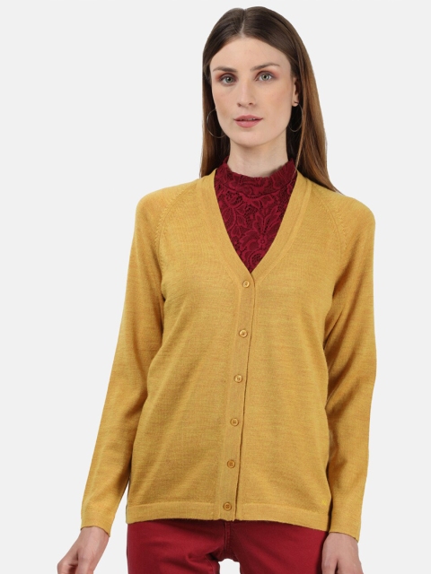 

Monte Carlo Women Woolen Yellow Cardigan