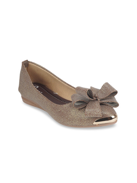 

The Desi Dulhan Women Brown Ballerinas with Bows Flats