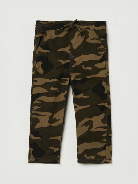 

max Boys Olive Camouflage Printed Trousers