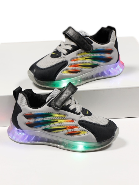 

PASSION PETALS Unisex Kids Grey & Multi-Colored Woven Design Sneakers